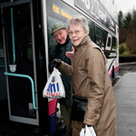 elderly couple boarding first bus aberdeen