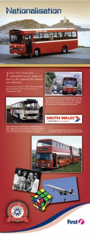 poppy red national bus identity informative leaflet